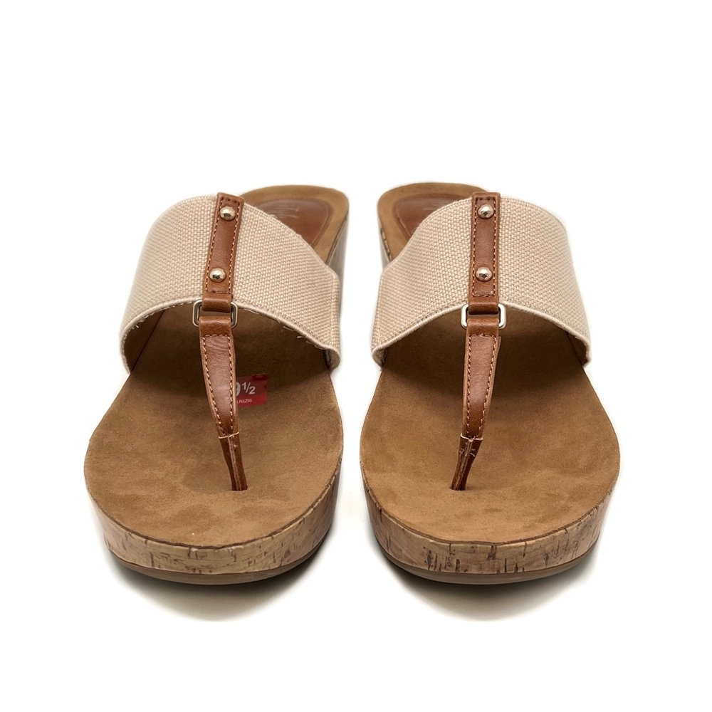 Style & Co Wedge Thong Piperr Cork Sandal Light Taupe Size 10 - Picture 5 of 14
